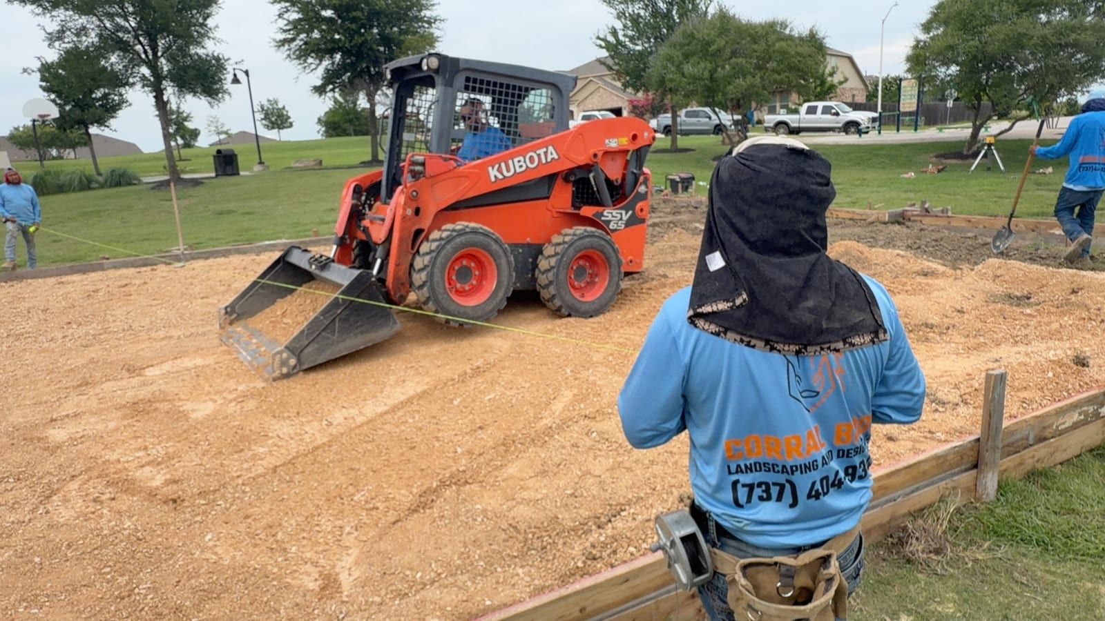 Detention pond maintenance and regrading in Central Texas
